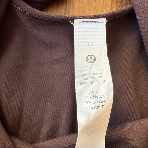Lululemon Align Long Sleeve Shirt Crop Top Dark Brown Java Womens 12 Nulu W3EV7S - Picture 8 of 11